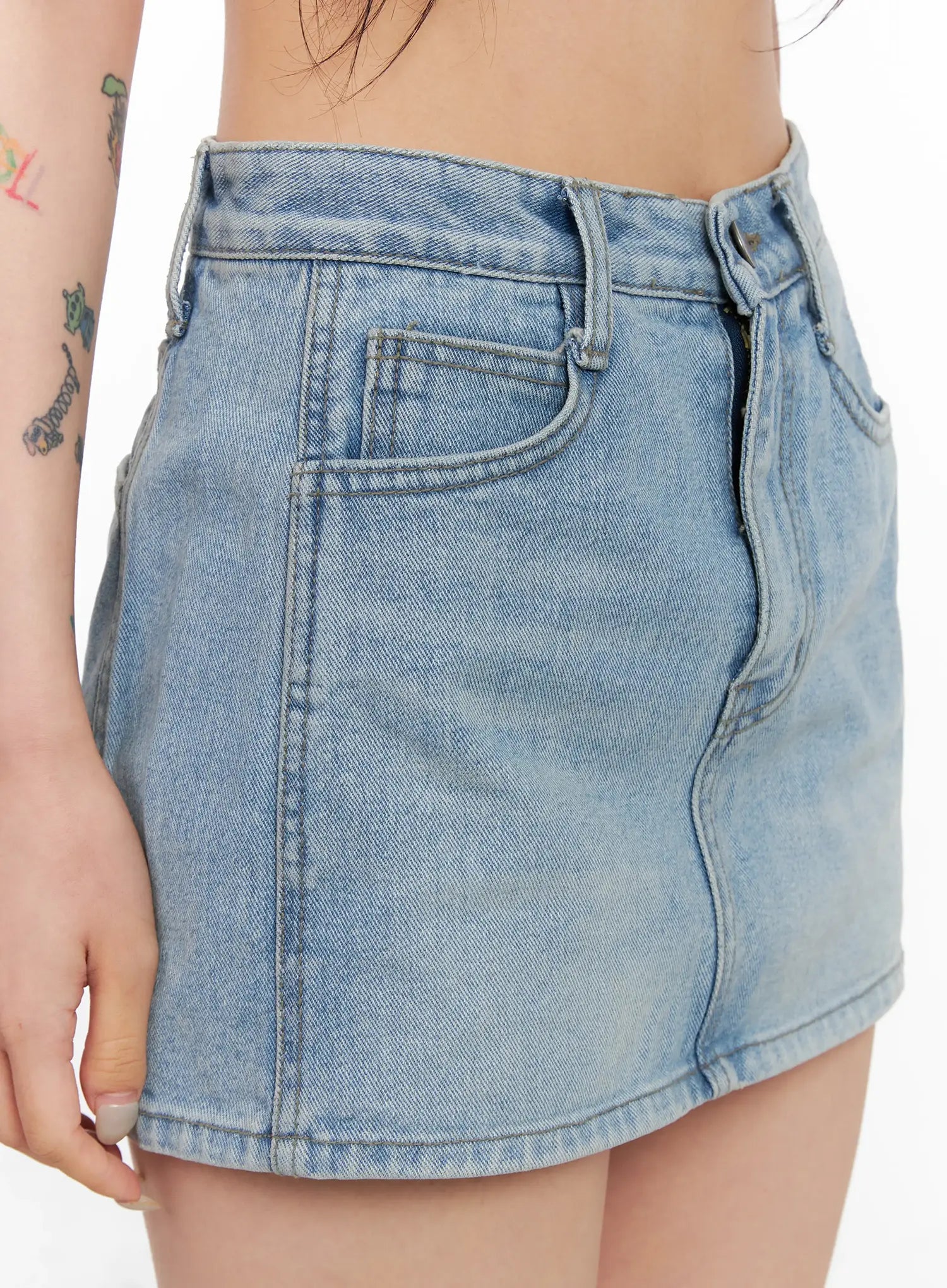 High-Waist Denim Mini Skirt CL525