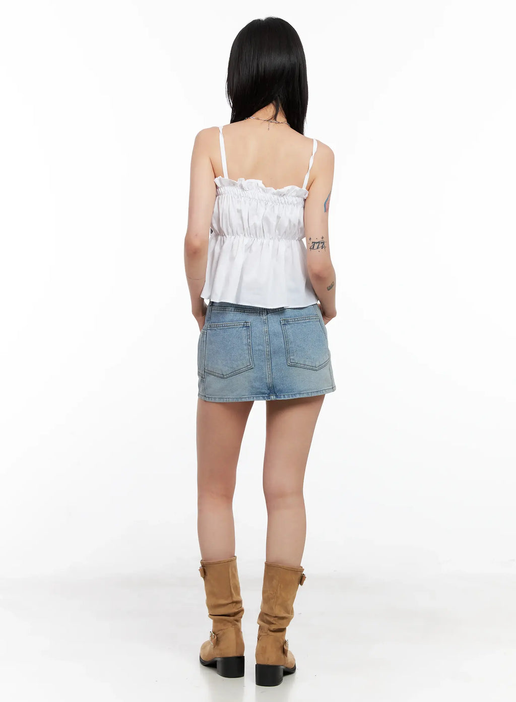 High-Waist Denim Mini Skirt CL525